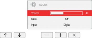 OSD: Audio-Einstellungen (Screenshot: Fujitsu-Handbuch)