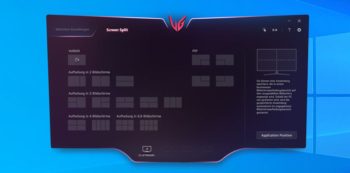 ScreenSplit-Optionen über OnScreen-Control