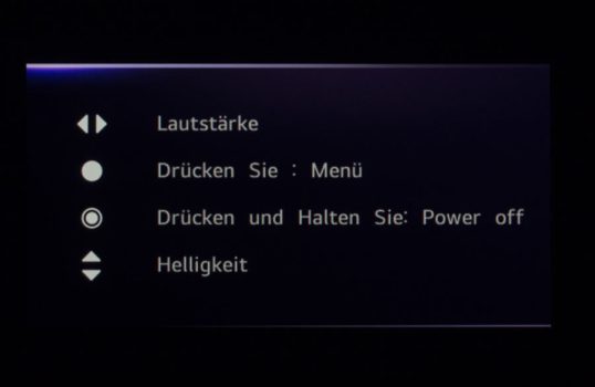 Beim Einschalten erhält man eine kurze Anweisung über die Belegung der Hotkeys