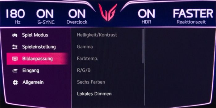 Keine Einstelloptionen bei HDR