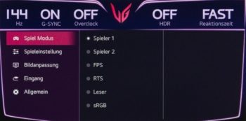 OSD: Spielmodus