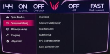 OSD: Spiel-Einstellungen