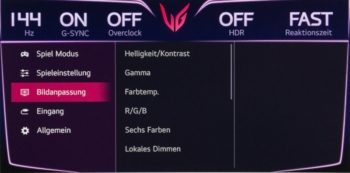 OSD: Bildanpassungen