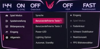 OSD: Allgemeine Einstellungen