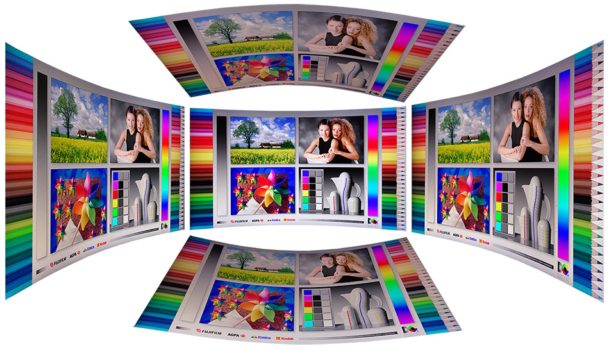 Blickwinkeltest der Farbwerte des VA-Panels