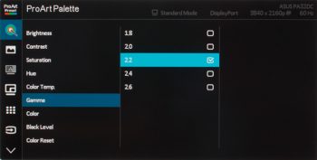 Menü (OSD): Gamma