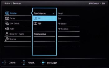 OSD PiP/PbP: Umfangreiche Möglichkeiten für die Anzeige von zwei Signalquellen