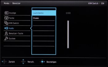 OSD Audio: Lautstärkeregler und Stummschaltung