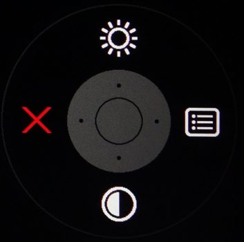 OSD-Startmenü beim Betätigen des 5-Wege-Joysticks