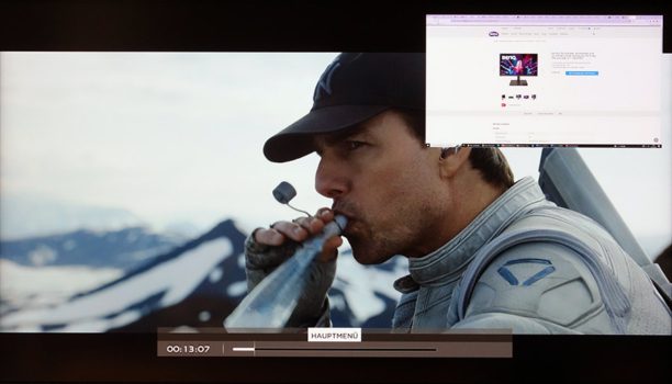 Bild-in-Bild-Anzeigebeispiel beim BenQ PD2705U