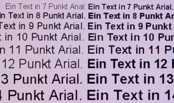 Darstellung von Schrift bei nativer Auflösung