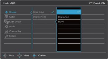 OSD: Wahl der Signalquelle (Screenshot: BenQ-Handbuch)