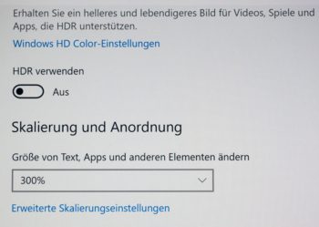 Textwiedergabe bei nativer Auflösung