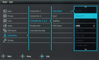 Menü (OSD): Custom-Key