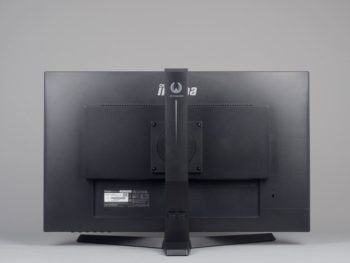 Iiyama GB2790QSU-B1 in der niedrigsten Stellung von hinten