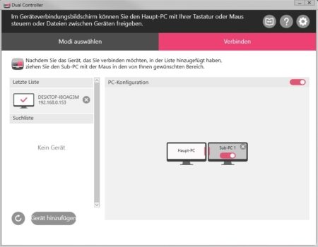 Steuerung des Sub-PCs über den Haupt-PC