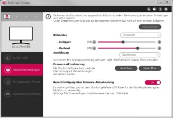 Software: Bildschirmeinstellungen