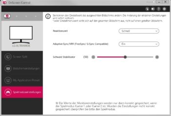 Software: Spielmodus-Einstellungen