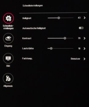 OSD: Schnelleinstellungen