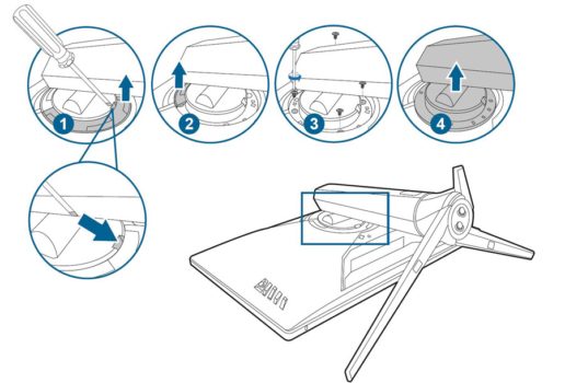 Demontage-Anleitung des Tragarms (aus dem ASUS-Handbuch)