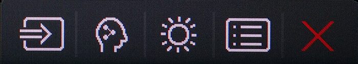 OSD-Startmenü beim Betätigen von einer der Bedientasten