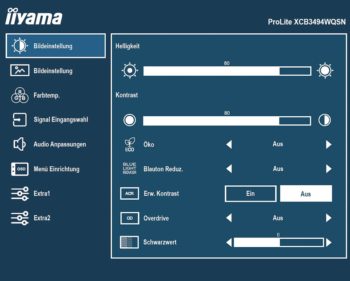 OSD: Bildeinstellungen I (Screenshot: iiyama-Handbuch)