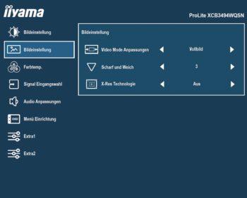 OSD: Bildeinstellungen II (Screenshot: iiyama-Handbuch)
