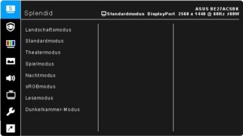 OSD: Bildmodi (Quelle: ASUS-Handbuch)