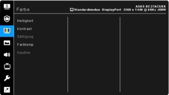 OSD: Farbeinstellungen (Quelle: ASUS-Handbuch)