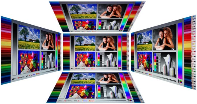 Blickwinkeltest der Farbwerte vom OLED-Panel des LG 27GR95QE-B