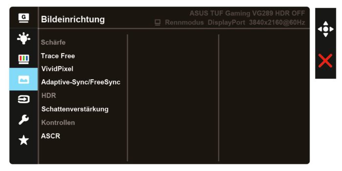 OSD: Bildeinrichtung (Screenshot: ASUS-Handbuch)
