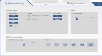 Screenmanager: Systemeinstellung