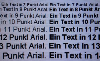 Darstellung von Schrift bei Full-HD-Auflösung und Schärfe 50