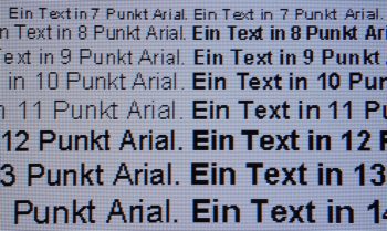 Darstellung von Schrift bei nativer Auflösung