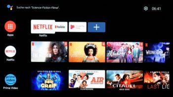 Android TV: Startseite mit Netflix und Prime Video