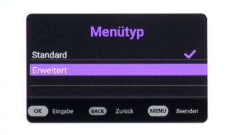 OSD: Auswahl Menütyp
