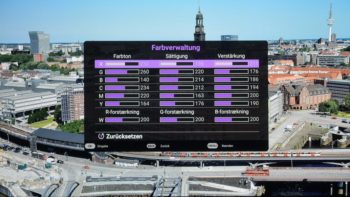 OSD: Farbverwaltung für Primär- und Sekundärfarben sowie Weißpunkt