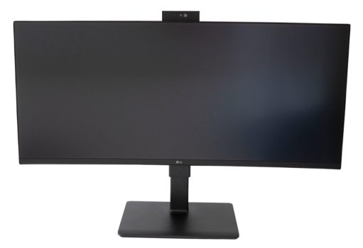 LG 34BQ77QC-B mit ausgefahrener Webcam