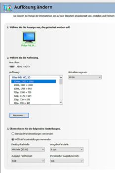 Grafikarten-Treiber: HDTV-Auflösungen