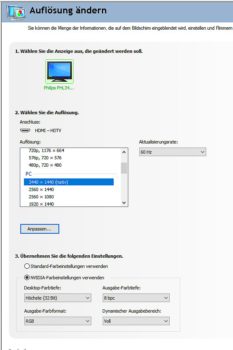 Grafikarten-Treiber: PC-Auflösungen