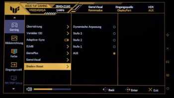 OSD Shadow Boost: Optimierte Darstellung von Schwarzstufen