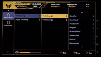 OSD MyFavorite: Individuelle Belegung von zwei Bedientasten