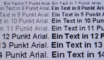 Darstellung von Schrift bei nativer Auflösung