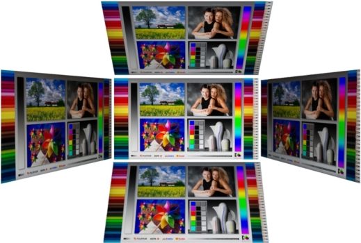 Horizontale und vertikale Blickwinkel vom IPS-Panel