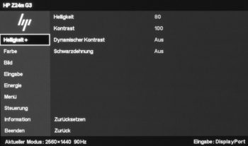 OSD: Helligkeit und Kontrast