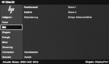 OSD: Bildeinstellungen
