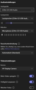Kamera- und Audio-Einstellungen in Teams