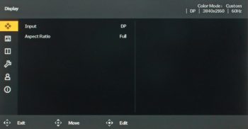 Menü (OSD): Display