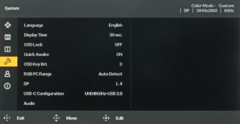 Menü (OSD): System