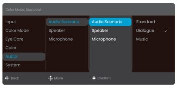 OSD: Audio-Einstellungen (Screenshot: BenQ-Handbuch)